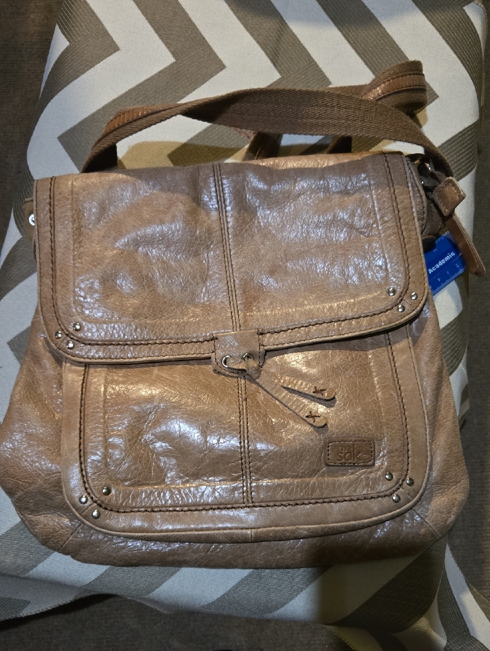 Sakroots Tan Faux Leather Crossbody Backpack